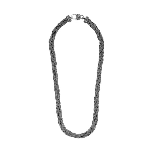 Collana girocollo NOVE25 in argento con catena intrecciata MISURA UNICA