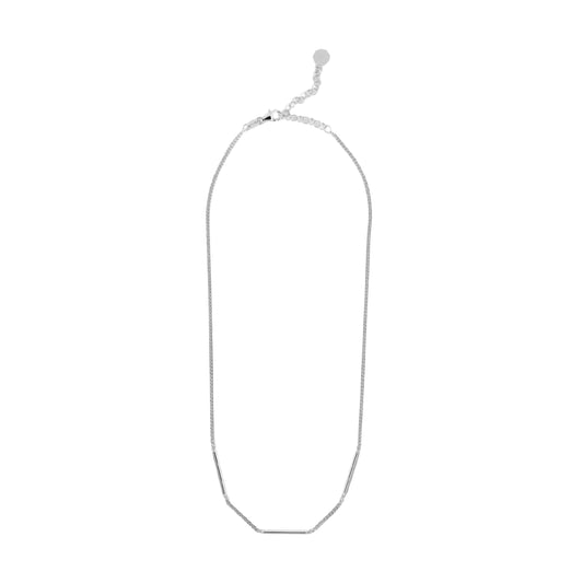 Collana unisex NOVE25 in argento con catena e barrette MISURA UNICA