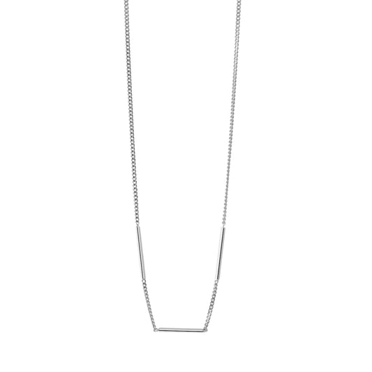 Collana unisex NOVE25 in argento con catena e barrette MISURA UNICA