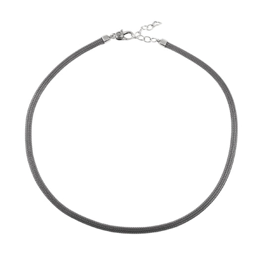 Collana girocollo catena piatta NOVE25 in argento brunito MISURA UNICA