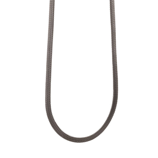 Collana girocollo catena piatta NOVE25 in argento brunito MISURA UNICA