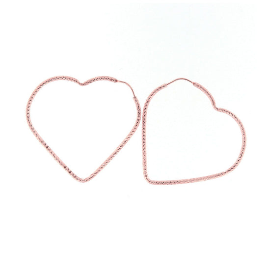 Orecchini cerchio donna Fraboso Gioielli in argento rosé a cuore OR09904RO-1