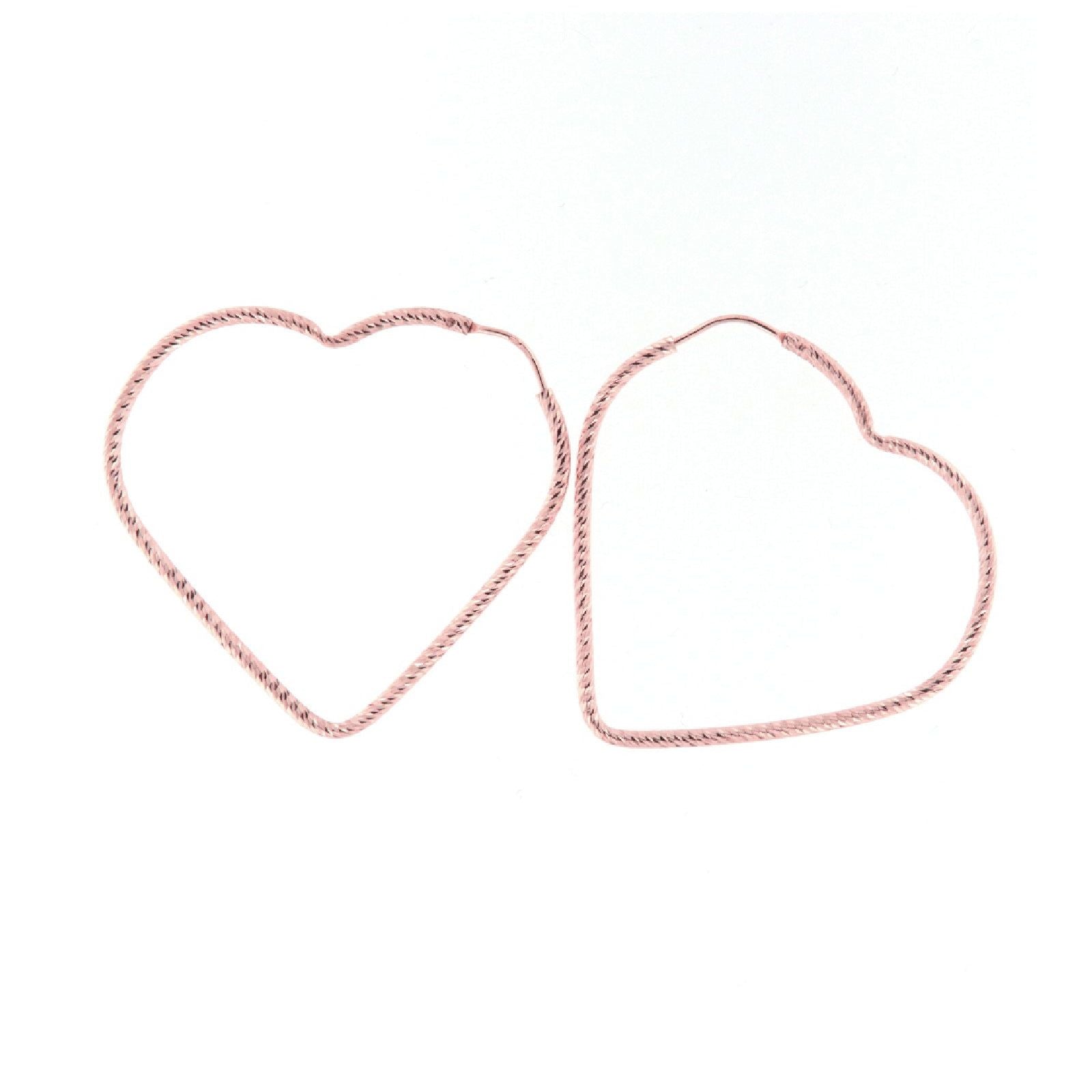 Orecchini cerchio donna Fraboso Gioielli in argento rosé a cuore OR09904RO-1