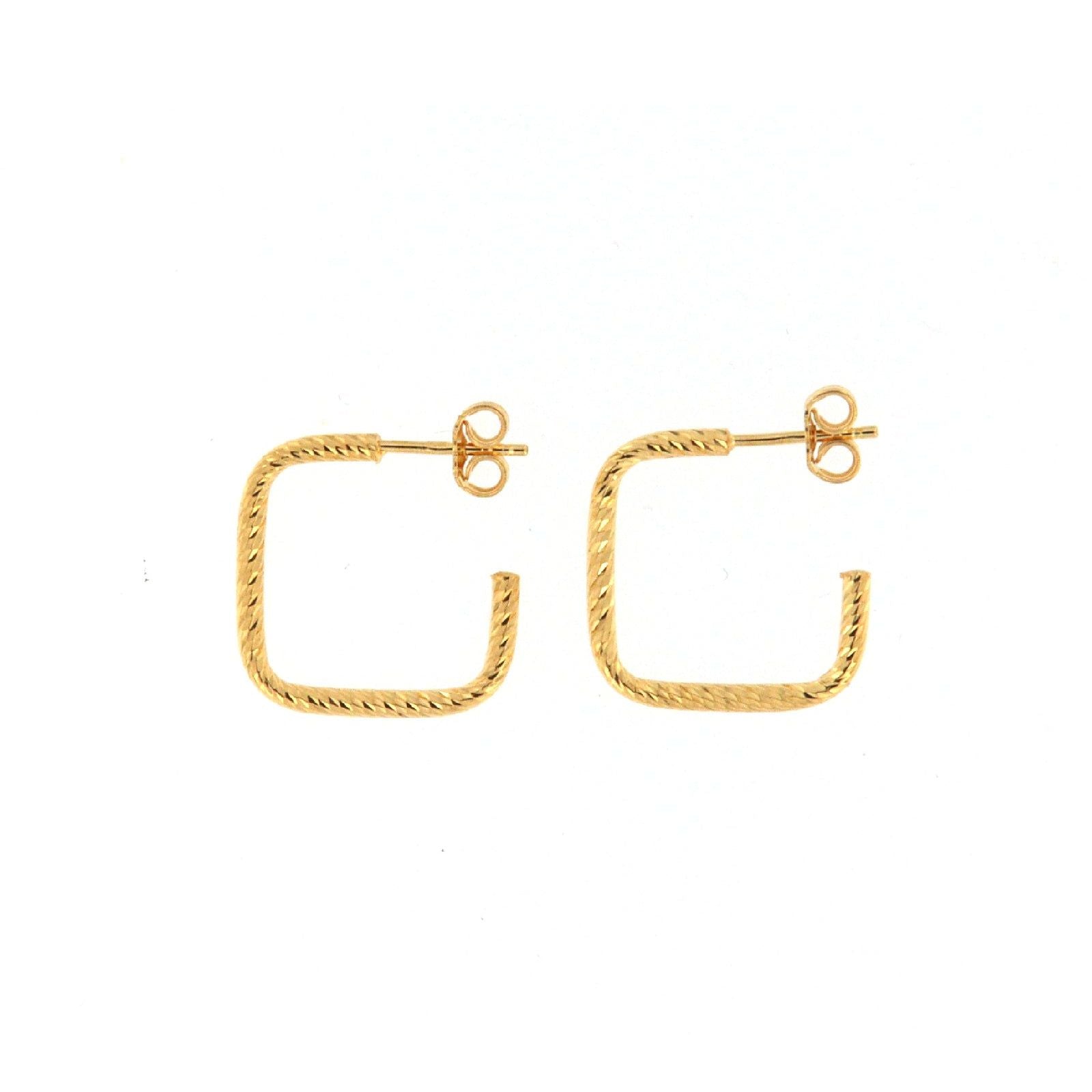 Orecchini cerchio squadrato in argento oro Fraboso Gioielli da donna OR10424PLFO-1