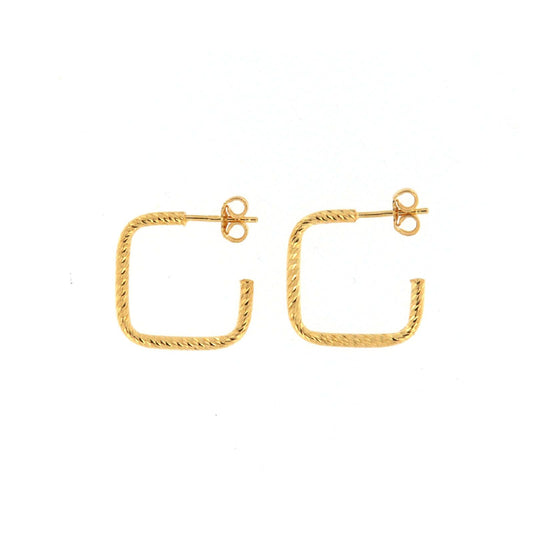 Orecchini cerchio squadrato in argento oro Fraboso Gioielli da donna OR10424PLFO-1