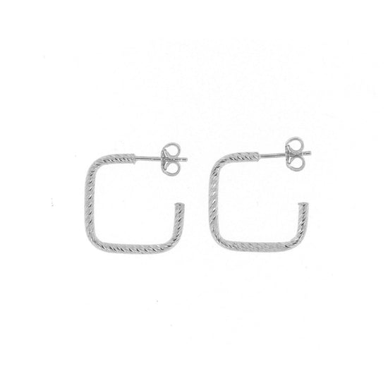 Orecchini cerchio squadrato in argento Fraboso Gioielli da donna OR10424RHFO-1