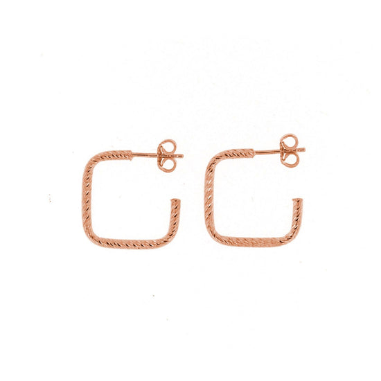 Orecchini cerchio squadrato in argento rosé Fraboso Gioielli da donna OR10424ROFO-1