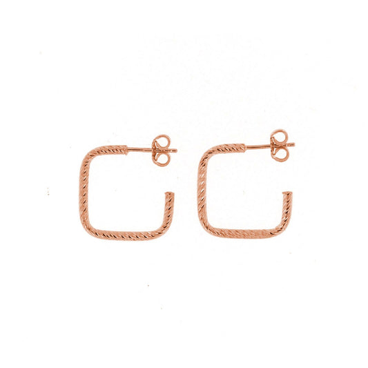 Orecchini cerchio squadrato in argento rosé Fraboso Gioielli da donna OR10424ROFO-1