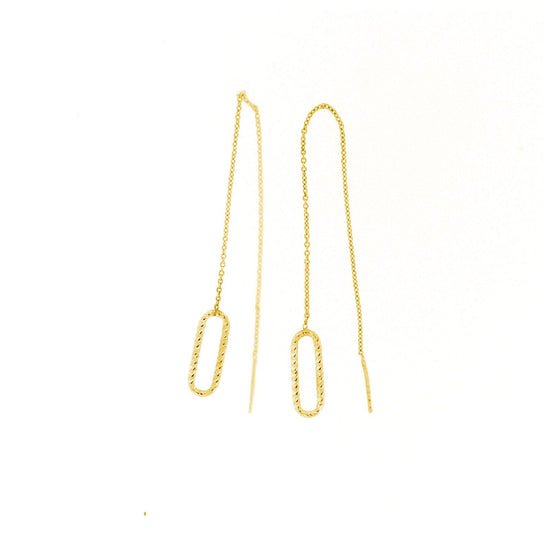 Orecchini pendenti saliscendi in argento oro Fraboso Gioielli da donna con ovale OR10533PL-1