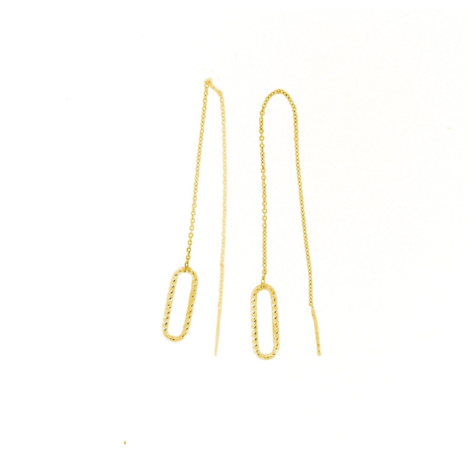 Orecchini pendenti saliscendi in argento oro Fraboso Gioielli da donna con ovale OR10533PL-1