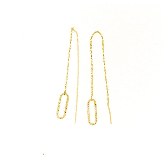 Orecchini pendenti saliscendi in argento oro Fraboso Gioielli da donna con ovale OR10533PL-1