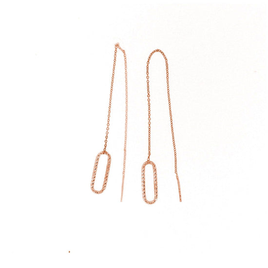 Orecchini pendenti saliscendi in argento rosé Fraboso Gioielli da donna con ovale OR10533RO-1