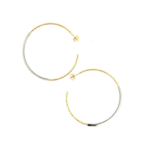 Orecchini cerchio grande bicolor in argento oro Fraboso Gioielli da donna OR10627BPFO-1