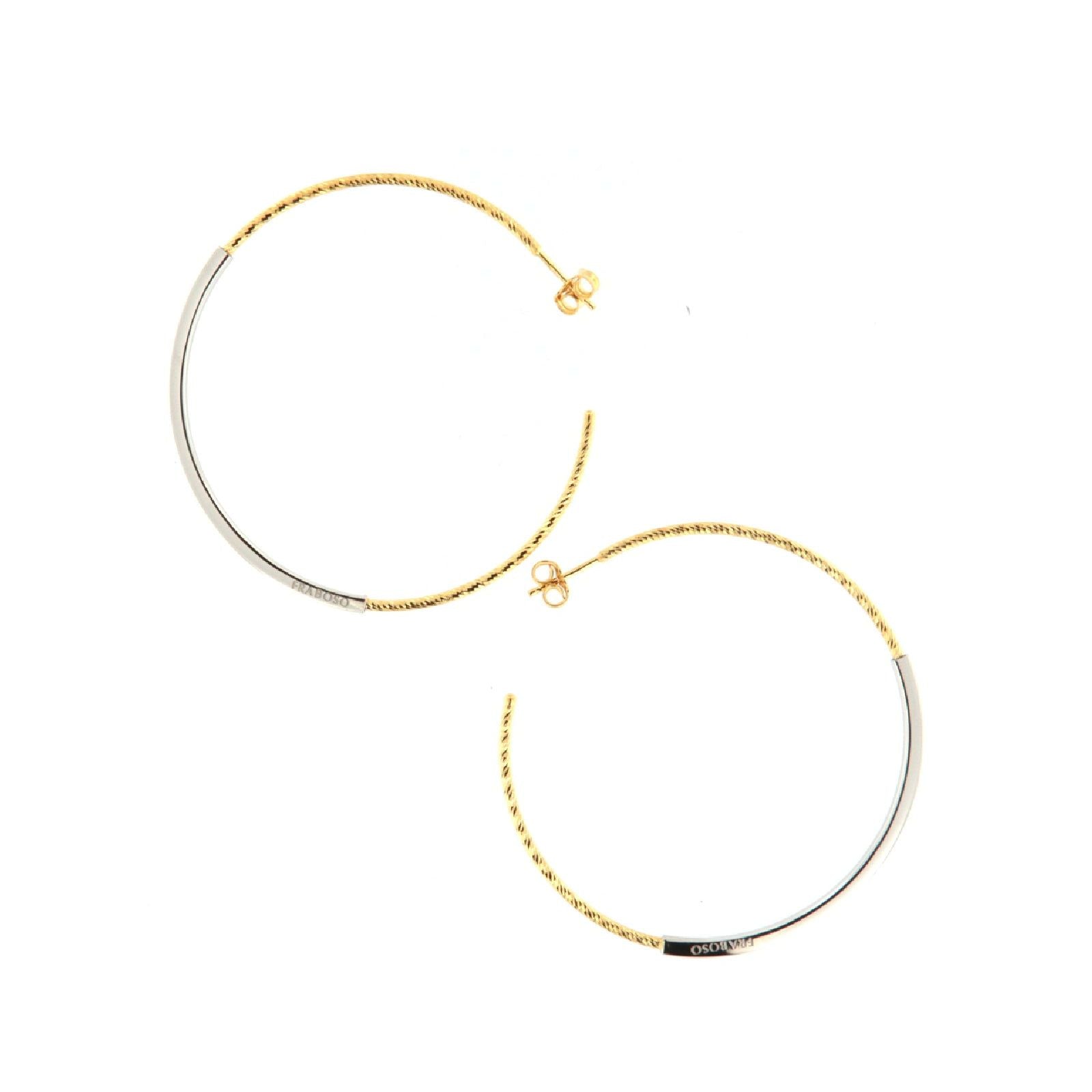 Orecchini cerchio grande bicolor in argento oro Fraboso Gioielli da donna OR10627BPFO-1