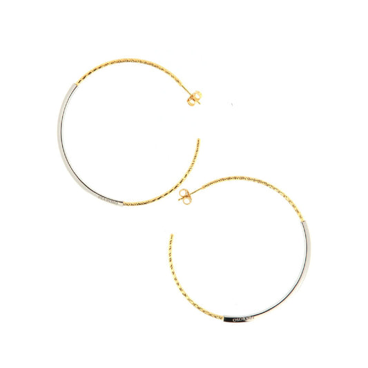 Orecchini cerchio grande bicolor in argento oro Fraboso Gioielli da donna OR10627BPFO-1