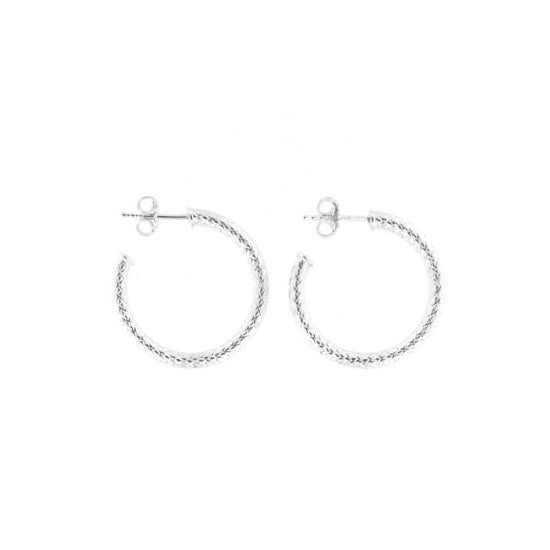 Orecchini cerchio piccolo donna Fraboso Gioielli in argento lavorato OR10638RHFO-1