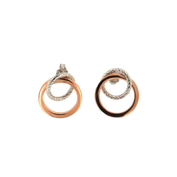 Orecchini lobo donna Fraboso Gioielli in argento rosé due cerchi piccoli OR10652BCFO-1