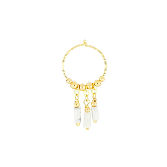 Mono orecchino Maman et Sophie Mia Africa in argento oro con agata bianca ORMAF00AB-1