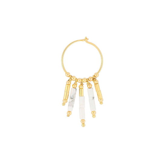 Mono orecchino Maman et Sophie Mia Africa in argento oro con agata bianca pendente ORMAF0AB-1