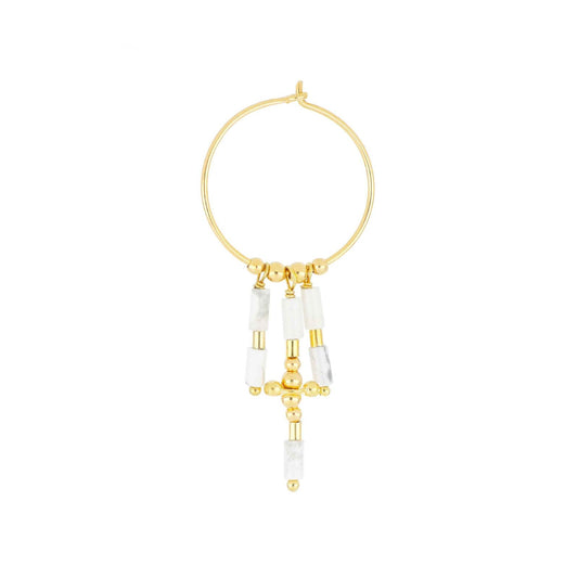 Mono orecchino pendente Maman et Sophie Mia Africa argento oro aulite cilindrica ORMAF2ABPN-1