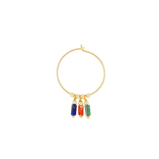 Mono orecchino Maman et Sophie Mia Africa in argento oro tre pietre multicolor ORMAF2MU-1