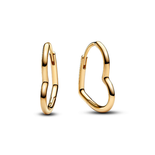 Orecchini cerchio cuore Pandora con placcatura in oro 14kt P.268307C00