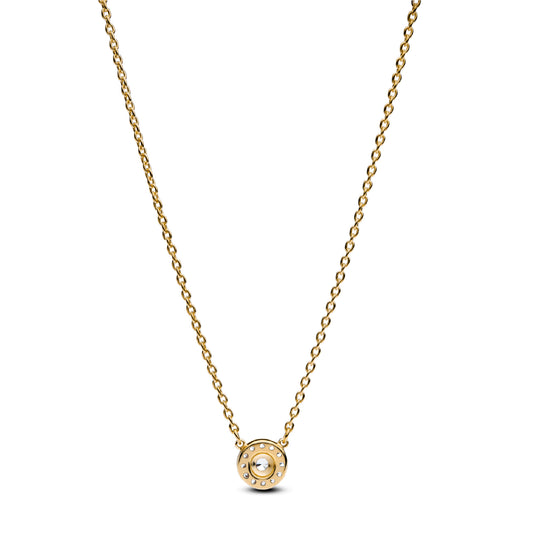 Collana Pandora in argento oro con ciondolo di zirconi MISURA UNICA