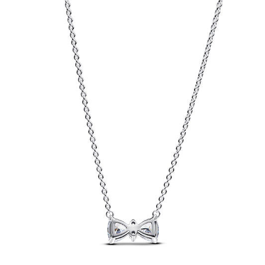 Collana Pandora in argento ciondolo a fiocco di zirconi MISURA UNICA