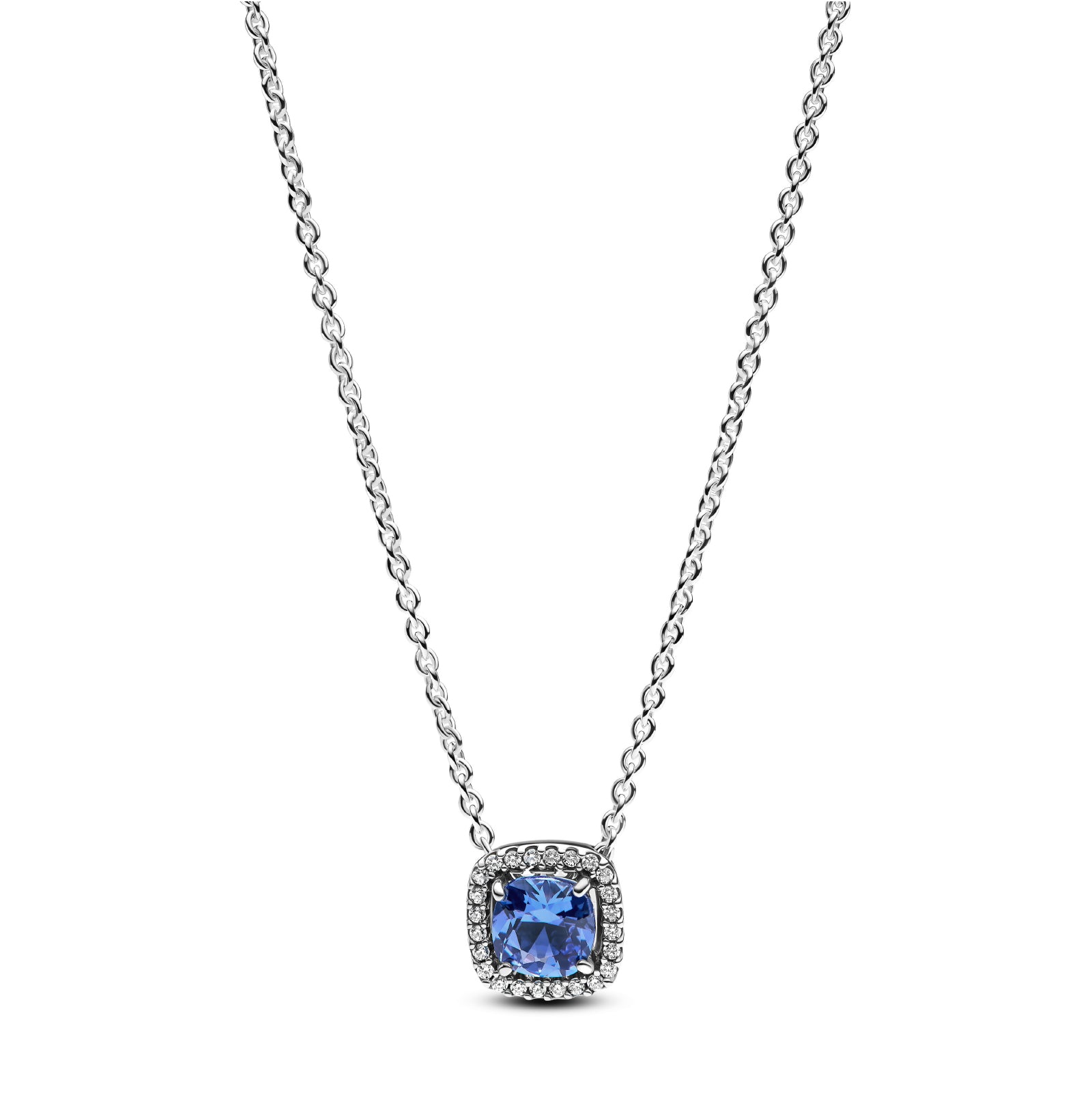 Collana Pandora in argento con zirconi bianchi e blu MISURA UNICA