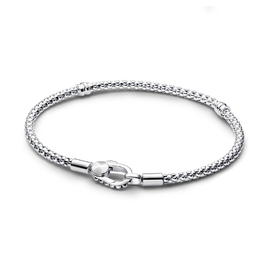 Bracciale Pandora in argento con chiusura a moschettone 16 cm