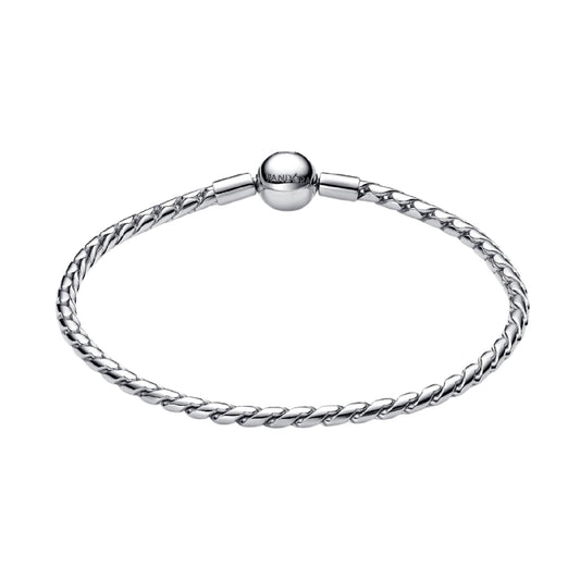 Bracciale Pandora in argento maglia spiga e chiusura a sfera 16 cm