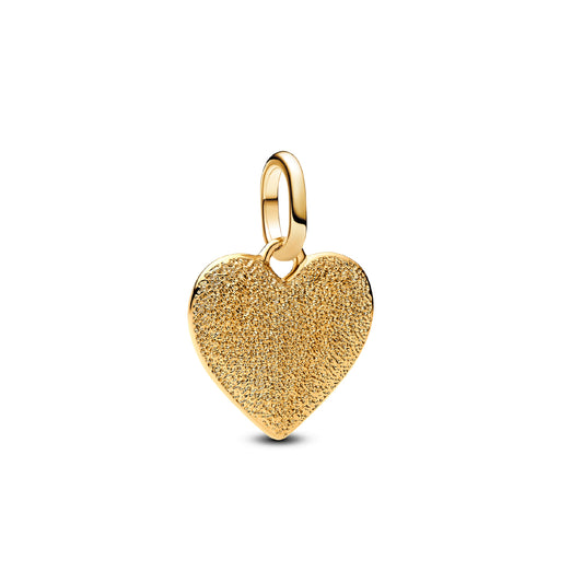 Charm a cuore Pandora in argento dorato con lavorazione MISURA UNICA