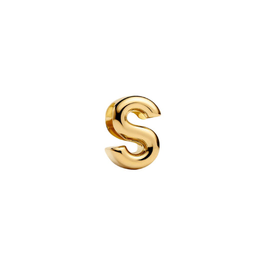 Charm Pandora in argento lettera S piccola placcata oro 14k MISURA UNICA