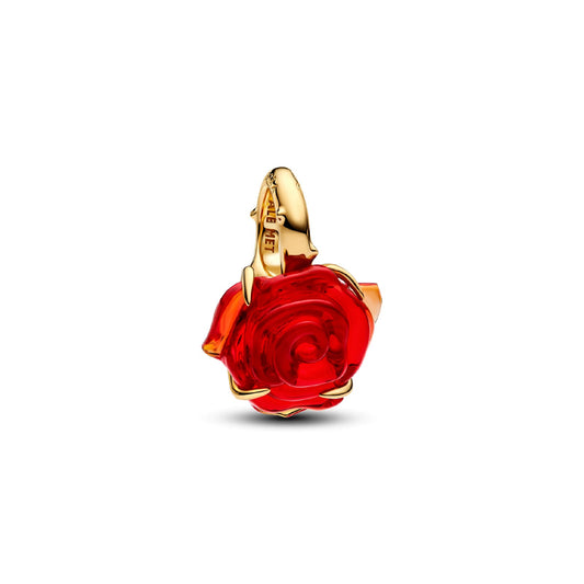 Charm Pandora argento oro Disney Rosa La bella e la bestia MISURA UNICA