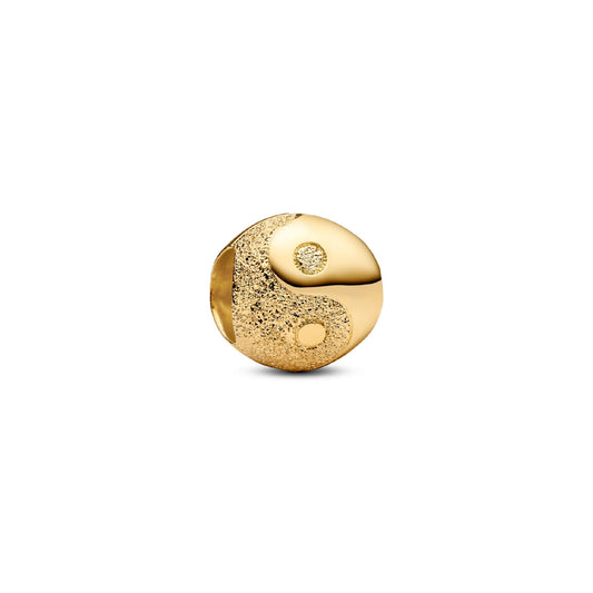 Mini Charm Yin & Yang Pandora diamantato in argento dorato MISURA UNICA