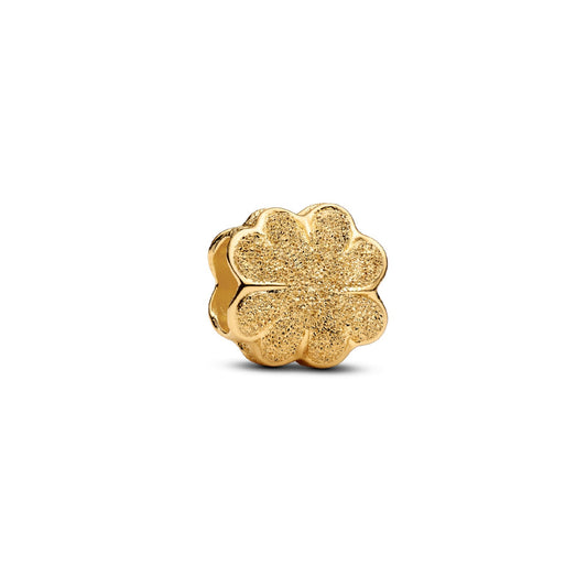 Mini Charm Pandora quadrifoglio diamantato in argento dorato MISURA UNICA