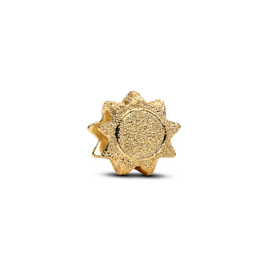 Mini Charm Pandora sole effetto diamantato in argento dorato MISURA UNICA