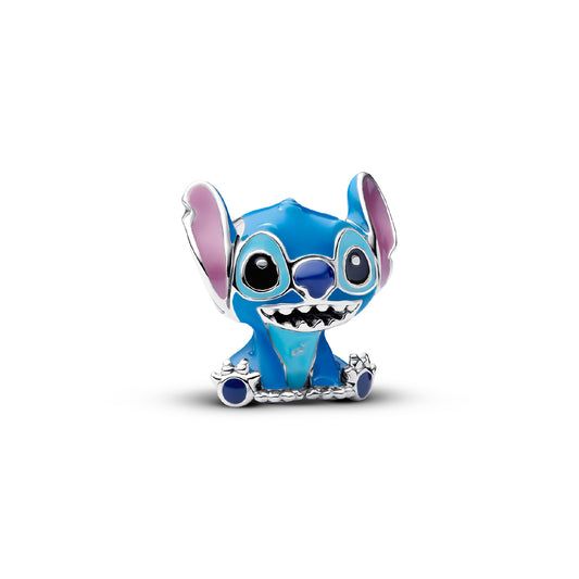 Charm donna Pandora in argento 925 con Stitch blu e nero MISURA UNICA