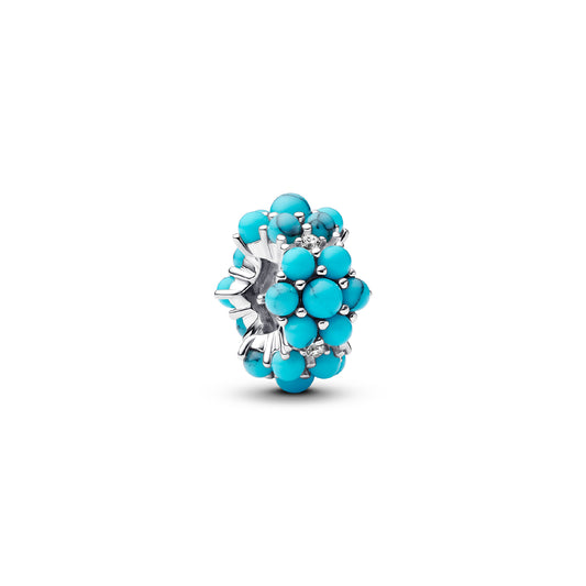 Charm donna Pandora argento e zirconi turchese sintetico MISURA UNICA