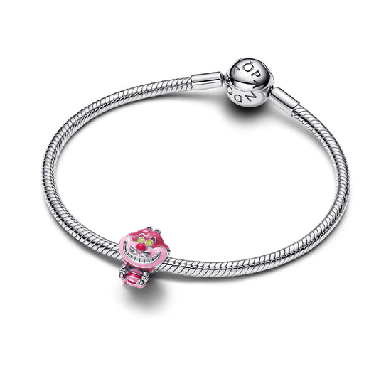 Charm donna Pandora in argento 925 smaltato Disney Stregatto MISURA UNICA