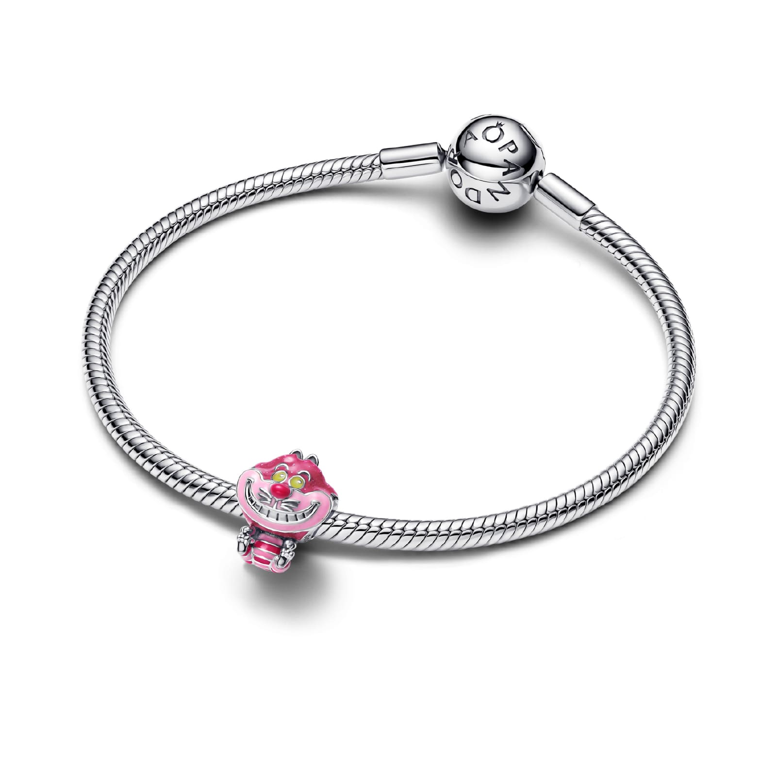 Charm donna Pandora in argento 925 smaltato Disney Stregatto MISURA UNICA