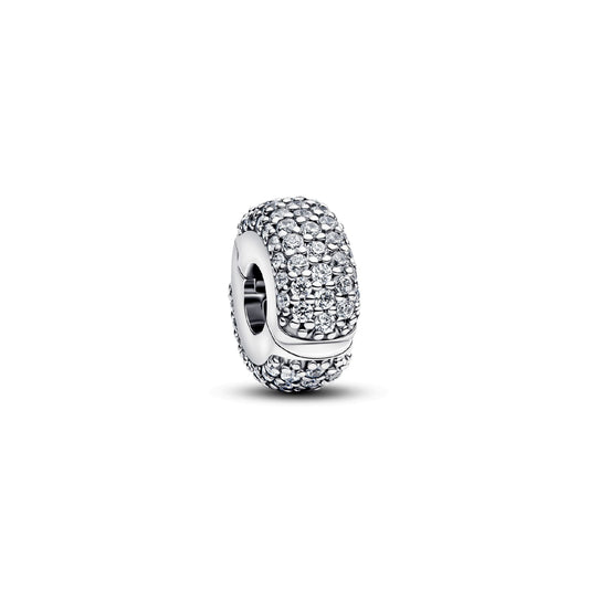 Clip Pandora in Argento Sterling 925 con pavé di zirconi MISURA UNICA