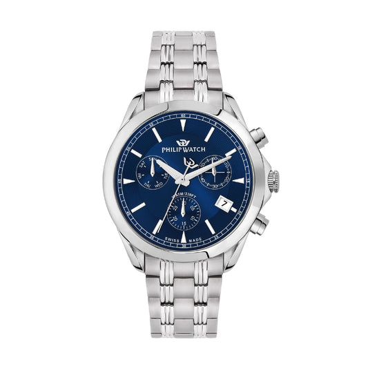 Orologio cronografo Philip Watch acciaio con quadrante blu MISURA UNICA