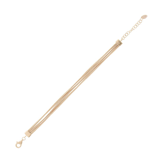 Bracciale multifilo da donna Pesavento in argento dorato 17 cm