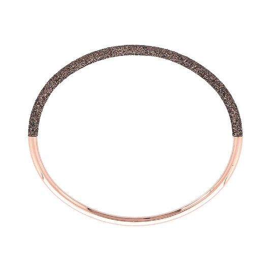 Bracciale rigido Pesavento argento rosé con polvere marrone Rigido