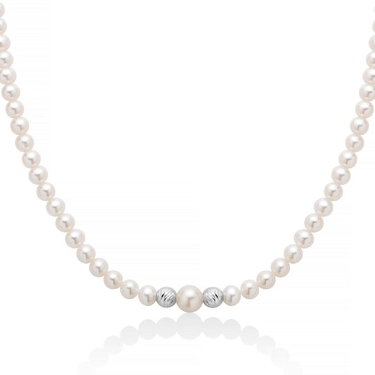 Collana donna Miluna Perle 375 perle diverse e boule in oro bianco 9kt PCL6456BX-1