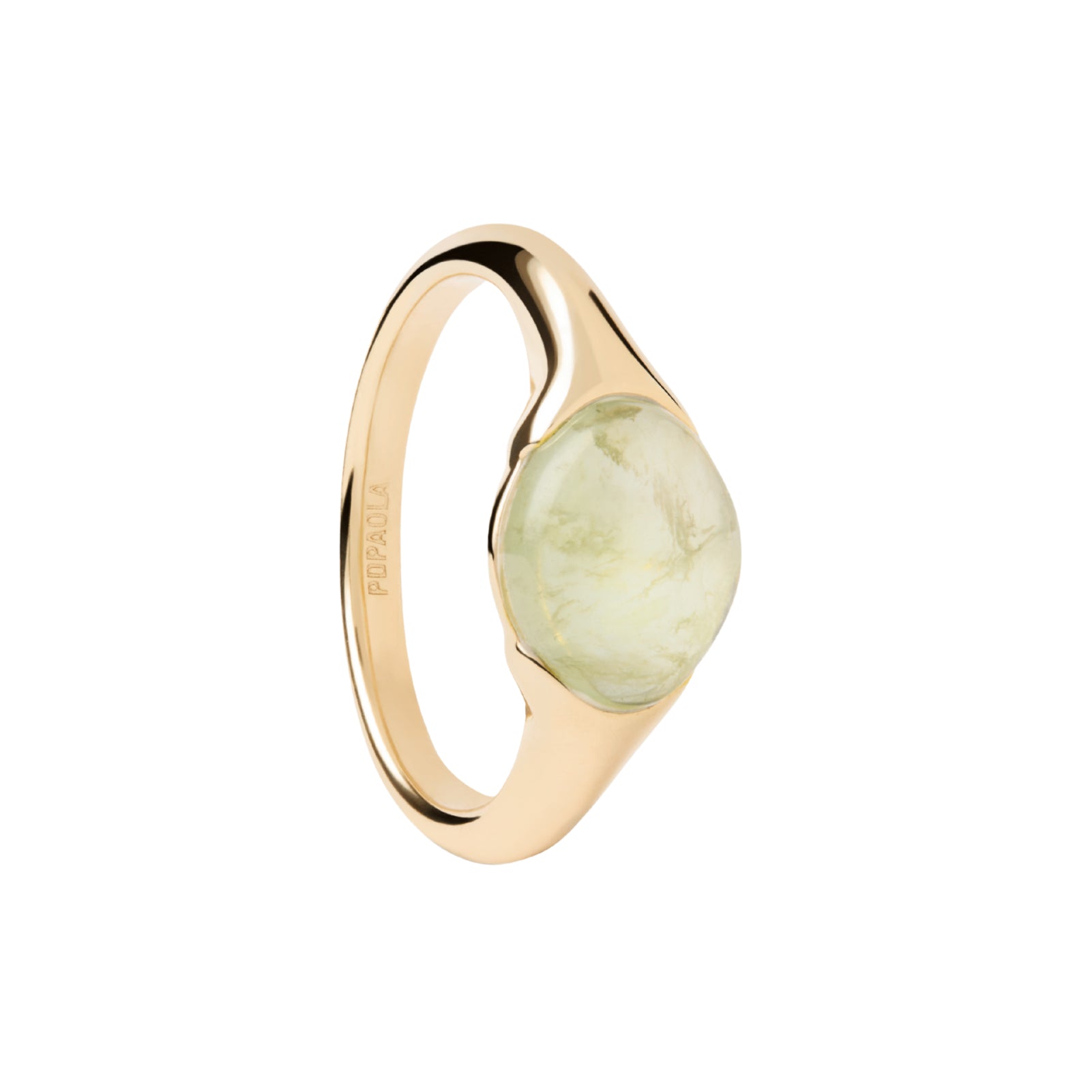 Anello solitario PDPAOLA in argento dorato con prehnite 12
