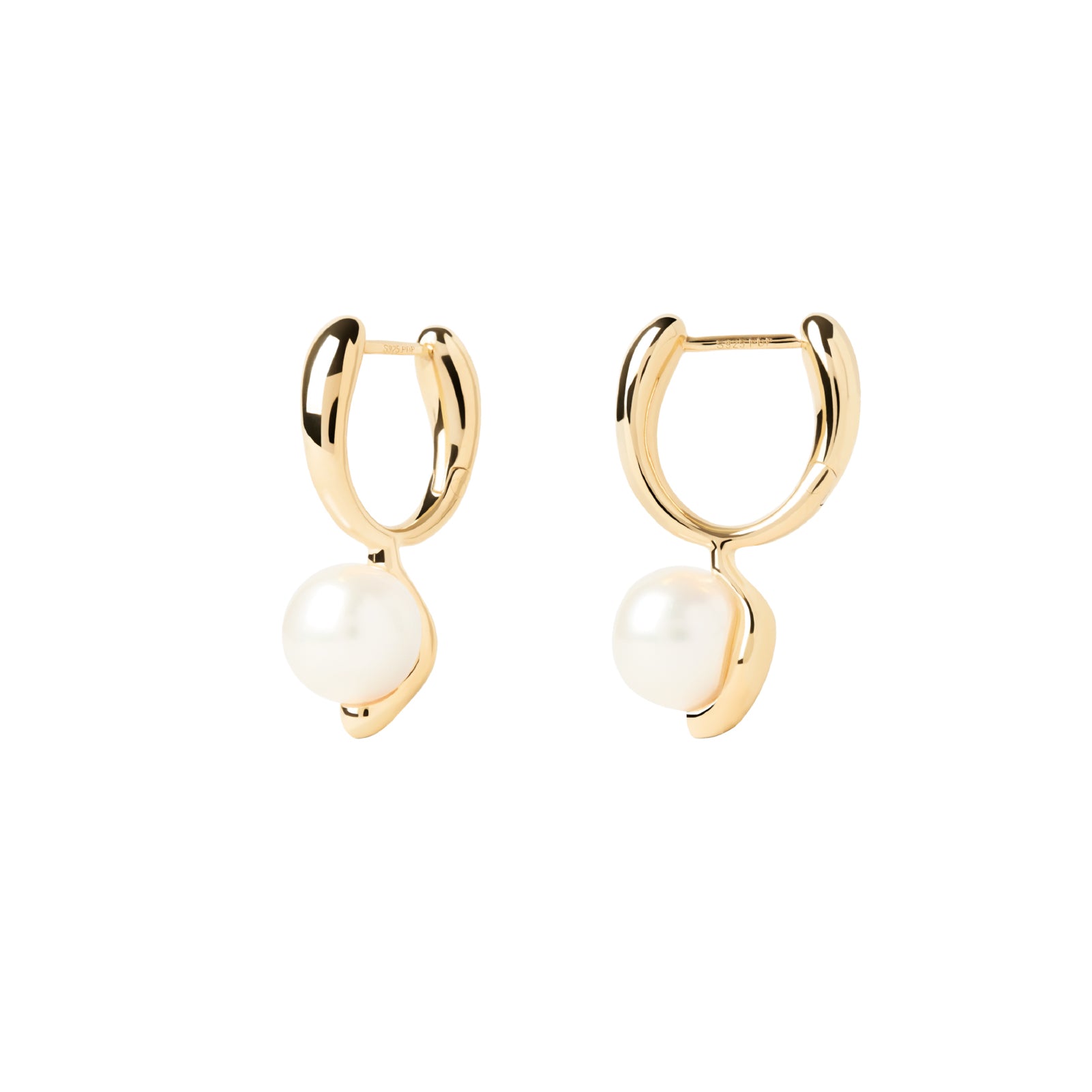 Orecchini pendenti mini PDPAOLA argento dorato con perle MISURA UNICA