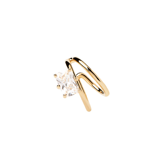 Earcuff da donna PDPAOLA in argento dorato con zircone MISURA UNICA