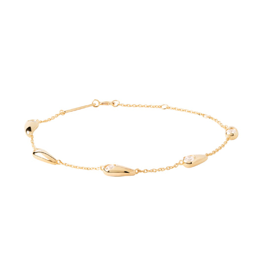 Bracciale catena PDPAOLA in argento dorato con zirconi Regolabile 15-18 cm